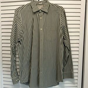 Green Striped Men's Shirt